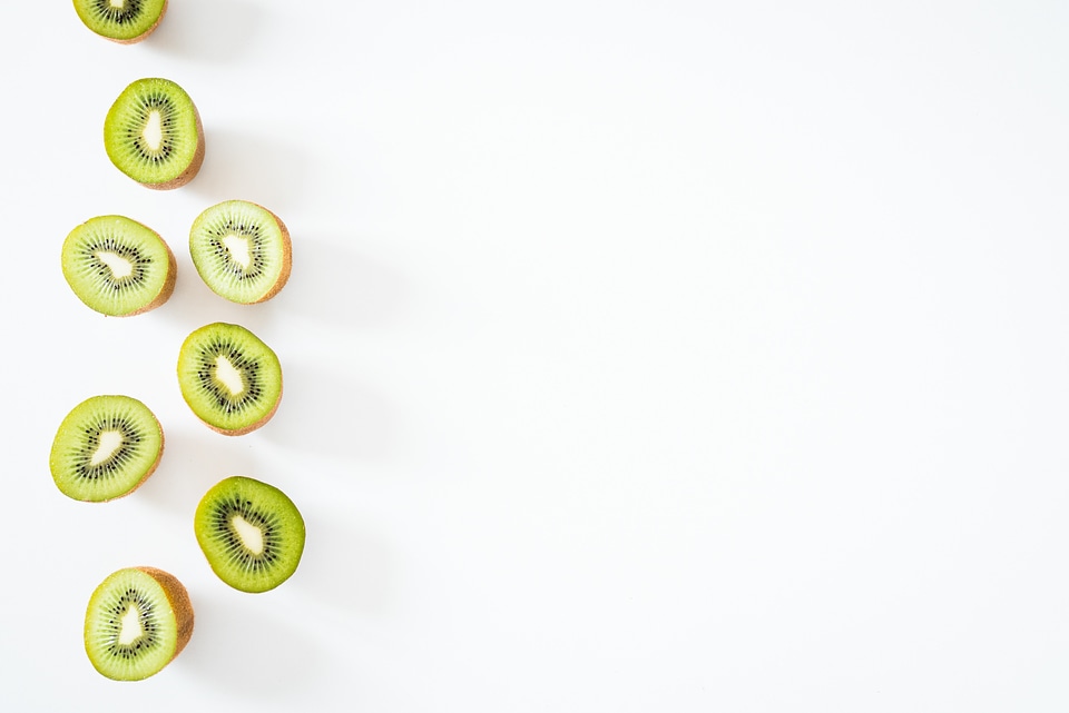 Kiwi Fruit on White Background