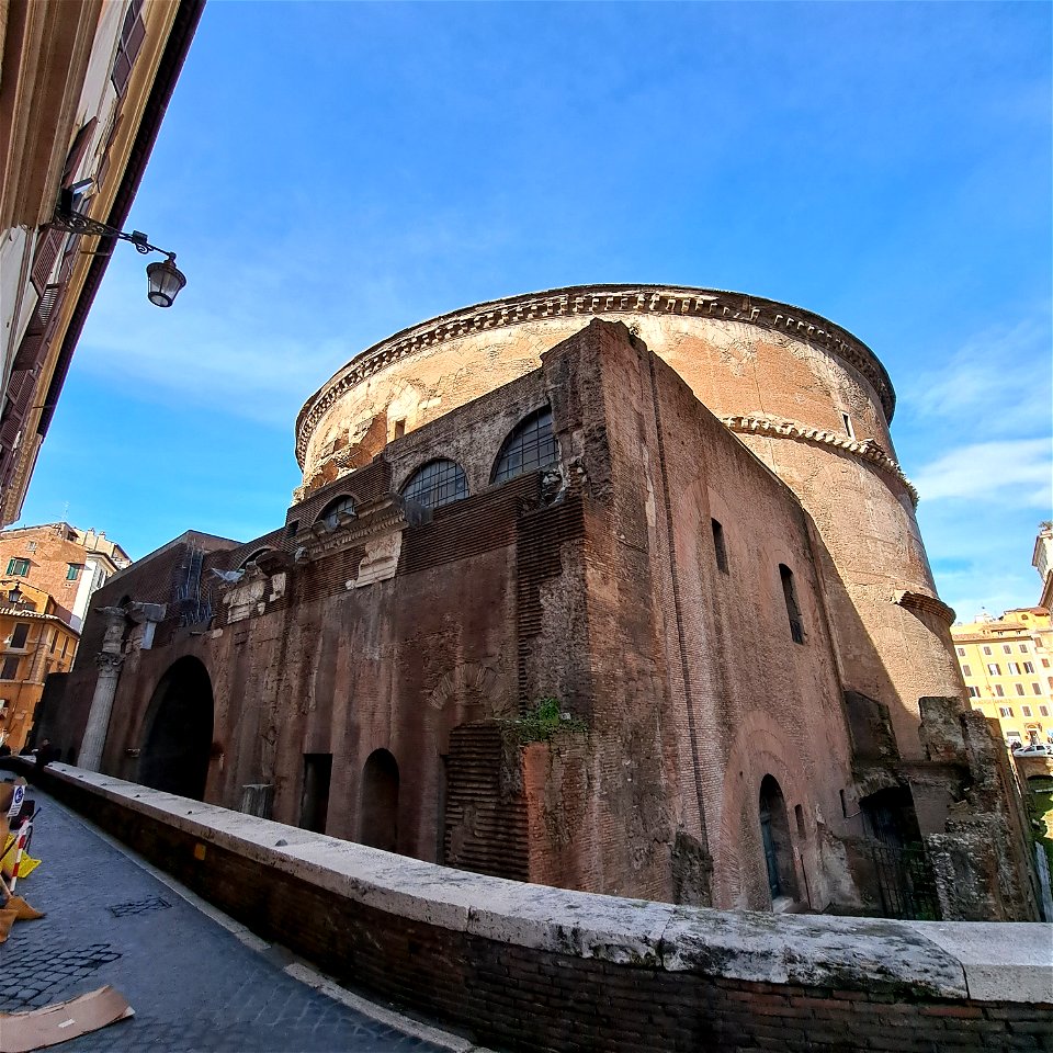 Walking Behind the Pantheon Rome Italy