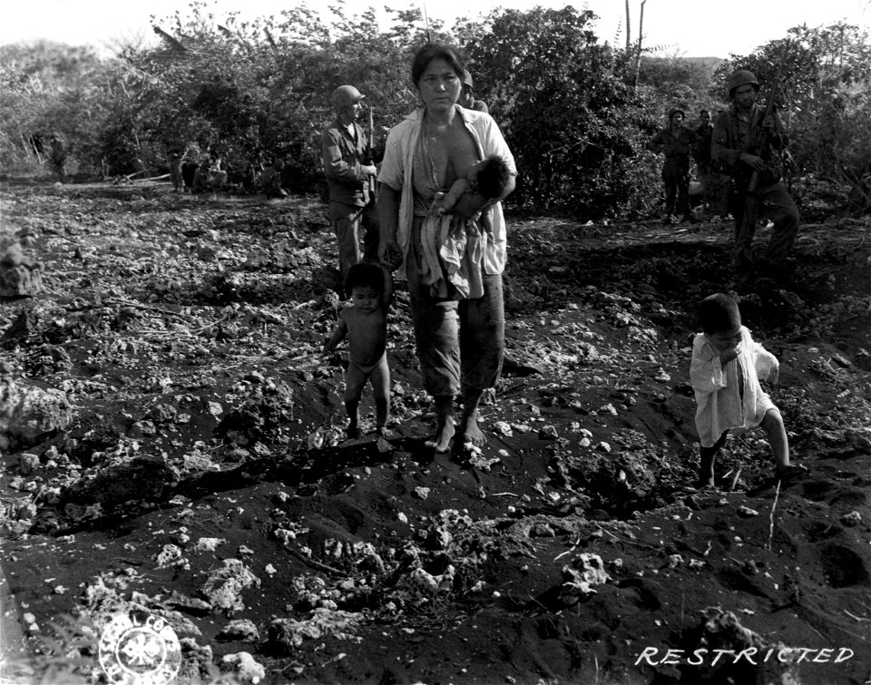SC 405069 - Jap civilian prisoners taken at Magicienne bay. 19 June, 1944.
