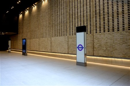 Decorative brickwork at Paddington Elizabeth Line station photo