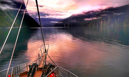 Dawn cruise Milford Sound/ NZ