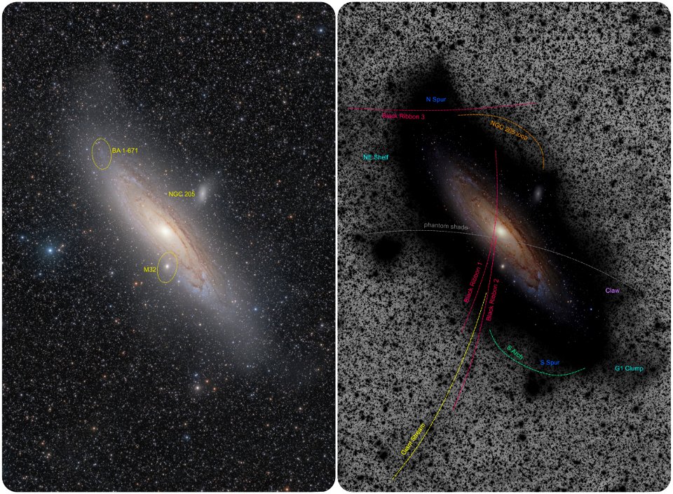 Andromeda Galaxy - M31 (nomenclature structures in the outer halo of the galaxy)