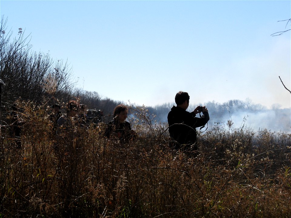 Chinese delegation photographs prescribed burn