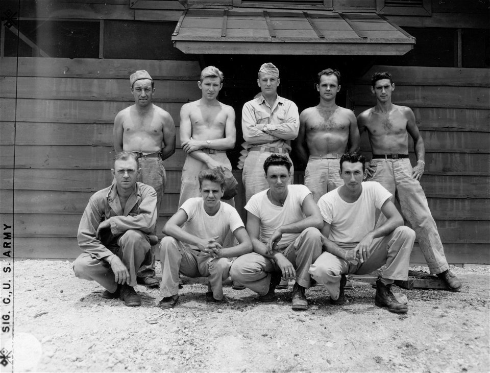 SC 335378 - Installation Team #204 of the 71st ACS at Espiritu Santu, New Hebrides.