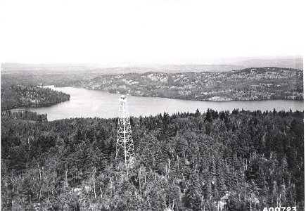 Aerial view of Kekekabic Lookout, 1940 photo