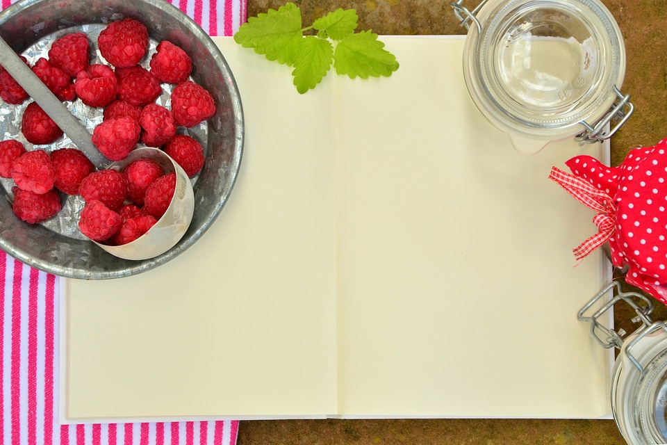 Raspberries on Table