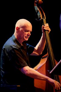 Kirk Knuffke Trio, 2 juni 2016 BIM Amsterdam - Mark Helias photo