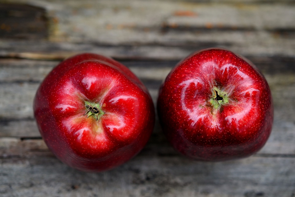 Red Apples on Wood