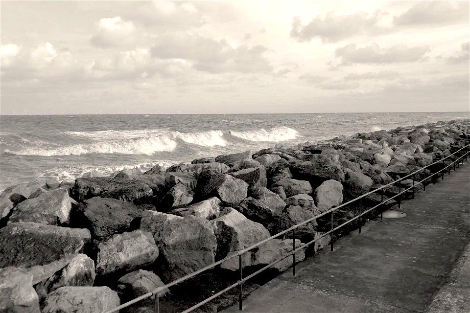 Sea Defences at Rhos on SEA photo