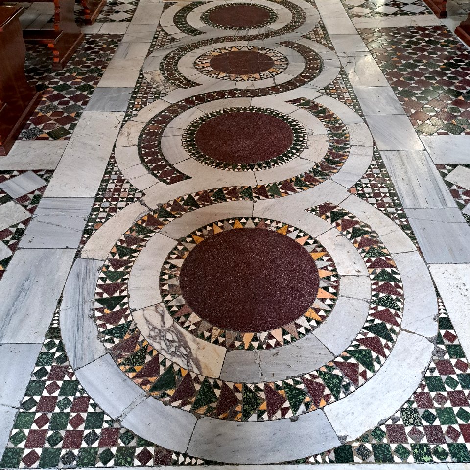 Circles in Marble Basilica of St Clement Rome Italy