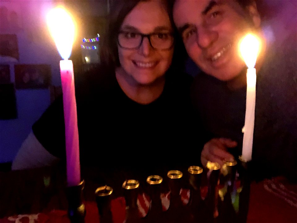 Alan and Cori do Hanukkah 1 of 8