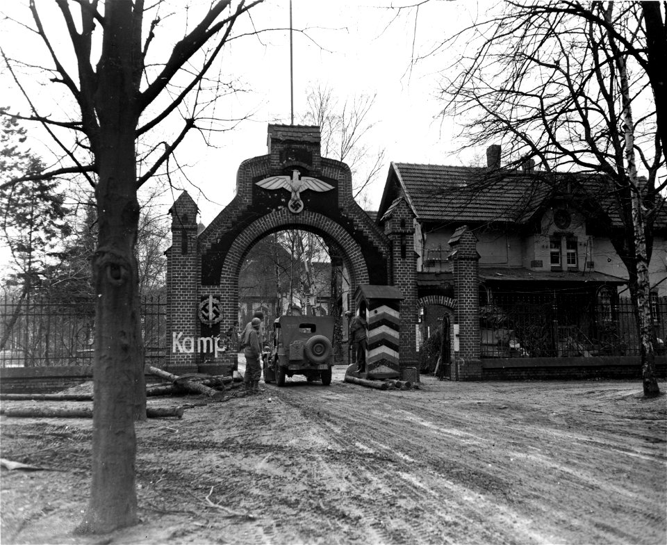 SC 336902 - Former Nazi training center near Willich, Germany, now occupied by Headquarters of the 2nd Armored Division, 9th U.S. Army.