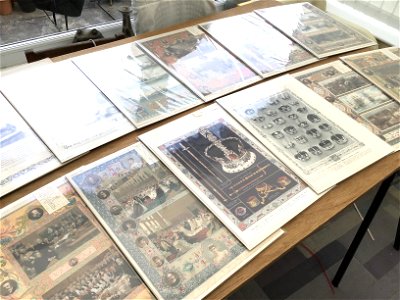 Antiques Stall Preparation The Illustrated London News 1897 Queen Victoria's Diamond Jubilee Colour Plates - Diary Note > description from publication placed inside cello bag for picture framer