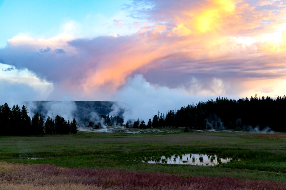 Sunrise in Upper Geyser Basin