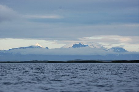 View of Volcanoes from Izembek Lagoon