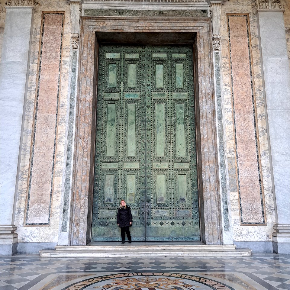 Outside Augusts' Curio Door San Giovanni in Laterano Rome Italy