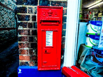 Queen Victoria Post Office wall mounted postbox. Snodland Kent England