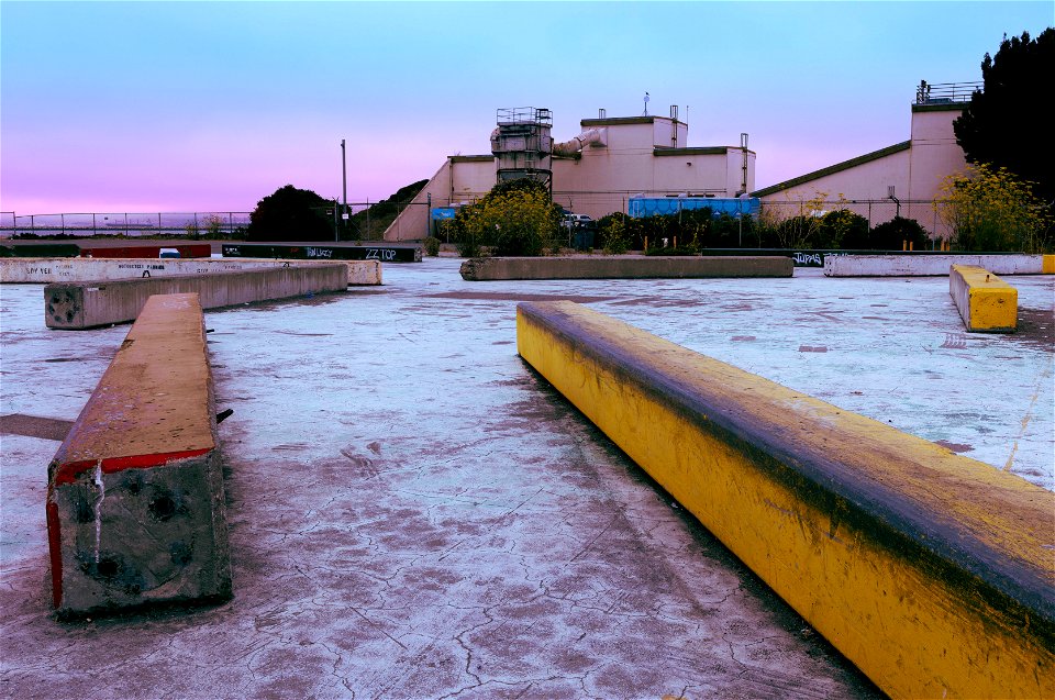Colorful concrete beams