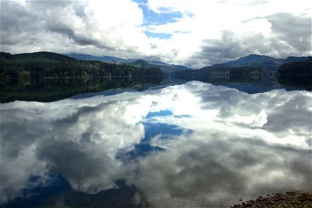 Reflections on Foster Lake, Oregon photo