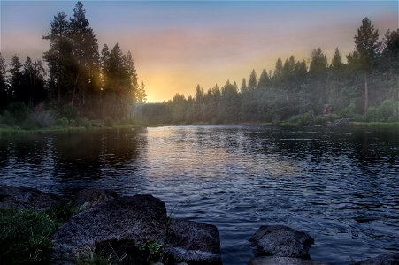Deschutes River, Oregon, at sunrise photo