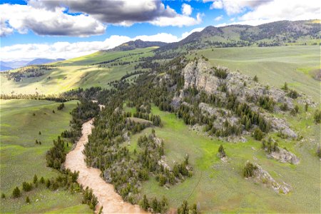 Yellowstone flood event 2022: Yellowstone flood event 2022: Lamar River above the Confluence with the Yellowstone River (2) photo