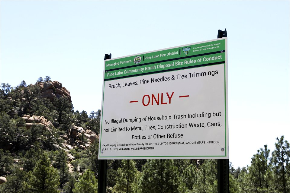 MAY 16: Sign for brush disposal