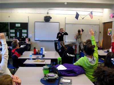 2012 SCA Envir Education Intern Kristen Bretz - Teaching kids cold weather safety for the Adopt-A-Stream Program photo