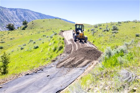 Yellowstone flood event 2022: improving Old Gardiner Road surface (3) photo