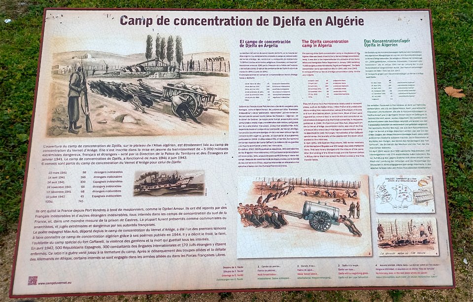 Gare du Vernet-d'Ariège : Notice d'information sur le camp de Djelfa en Algérie française