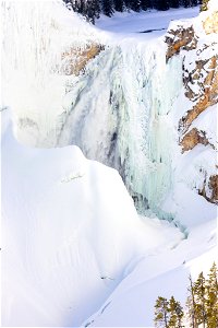 Frozen Lower Falls 2023 (portrait) photo