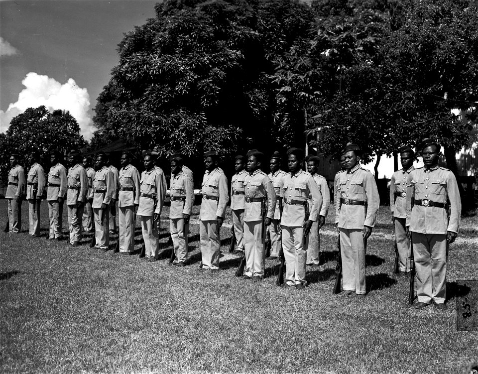 SC 364395 - British native police, Efate, New Hebrides. 28 February, 1944.