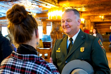 Yellowstone National Park Lodges 150 Years of Inspiration Event: Cam Sholly, Yellowstone Superintendent, gives an interview