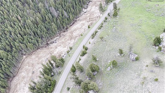 Yellowstone flood event 2022: Lamar River Canyon