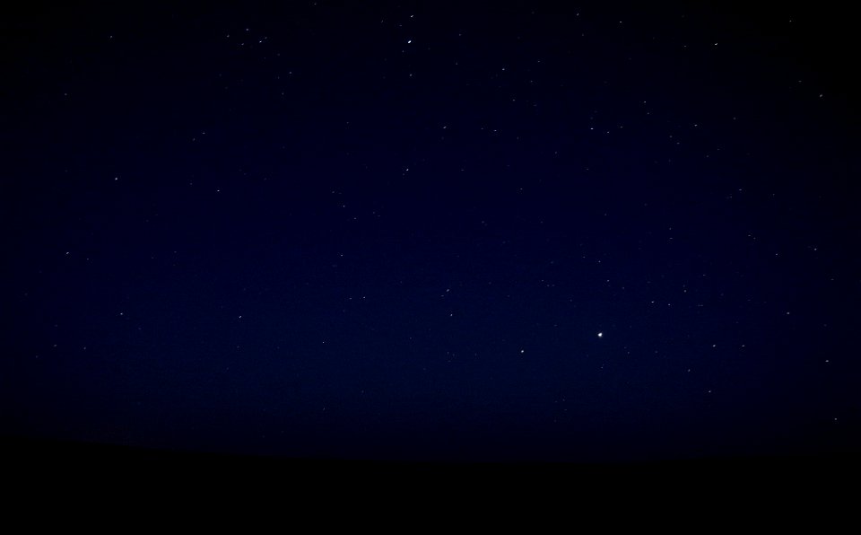 Jupiter (Right), Saturn (Left) looking South from Evil Combe , Dartmoor National Park, Devon, UK - July 2020