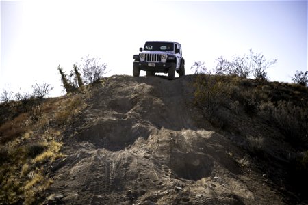 Jeep navigating a hill on Thermal Canyon Road photo