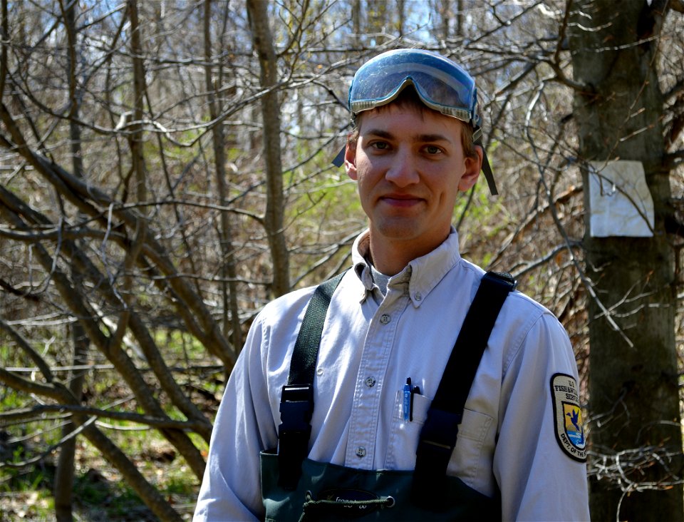 Biological Science Technician, Nick Steimel, working at one of the remote treatment application sites.