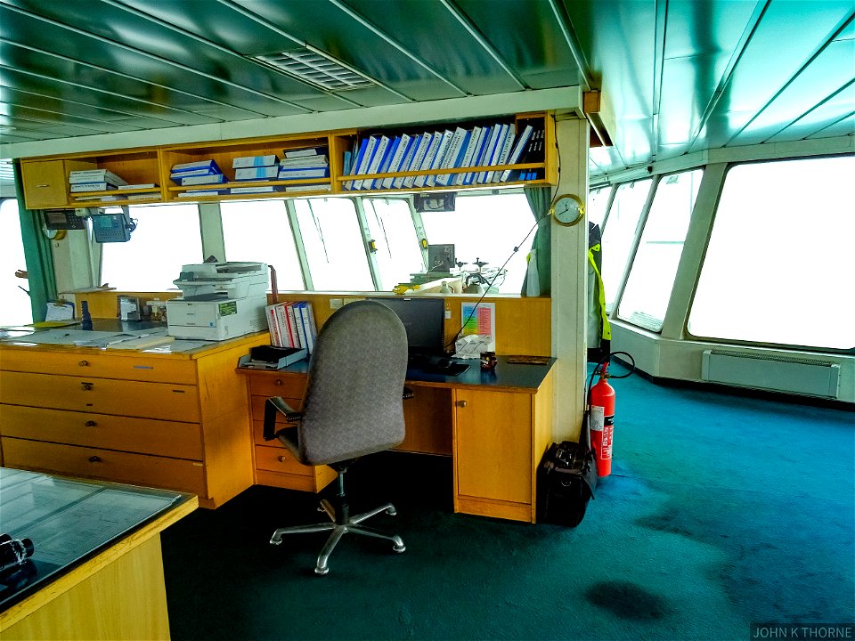 MV St Clare currently sails on the Portsmouth to Fishbourne route operated by Wightlink. She was built in Gdańsk in 2001. Photos of the bridge.