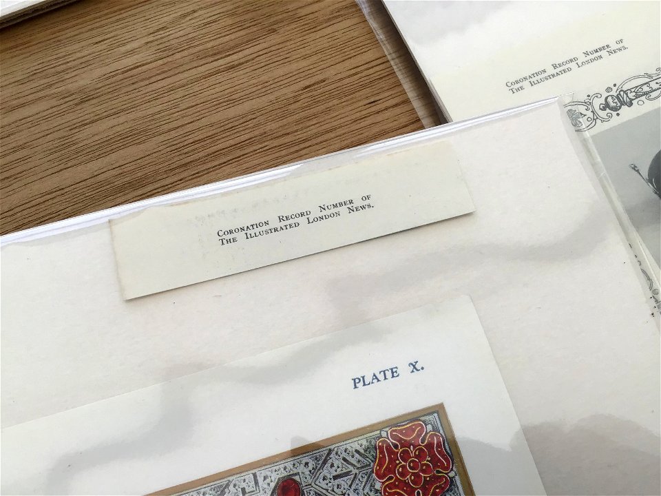 Antiques Stall Preparation The Illustrated London News 1937 George VI Coronation Colour Plates - Diary Note > description from publication placed inside cello bag for picture framer