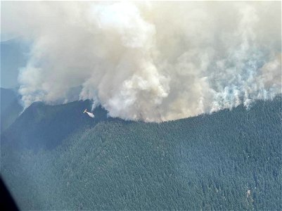 Water drop on Cedar Creek Fire Willamette National Forest Oregon August 2022