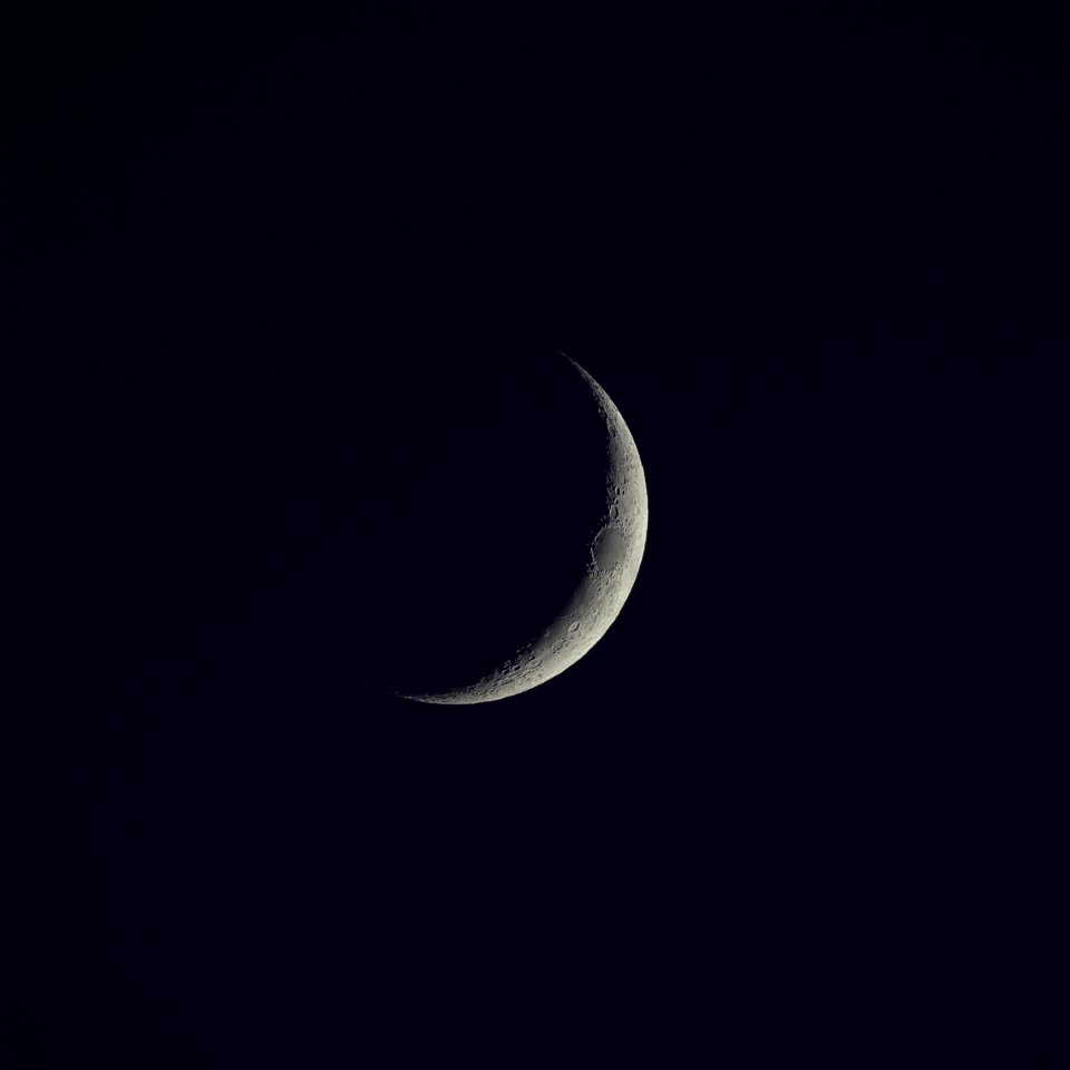 Day 312 - Waxing Crescent Moon on 11-7-21. photo