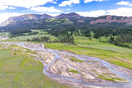 Yellowstone flood event 2022: Soda Butte Creek and Mt. Norris (after) photo