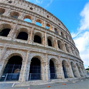 Outside view of arches Colosseum Rome Italy