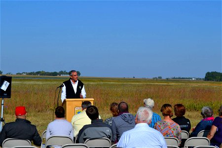 Tom Melius at the Jim Gritman Waterfowl Production Area dedication photo