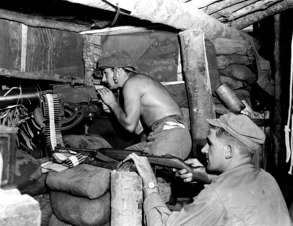 SC 364610 - A pillbox situated on the perimeter of Co. "E", 145th Inf., area, Bougainville.