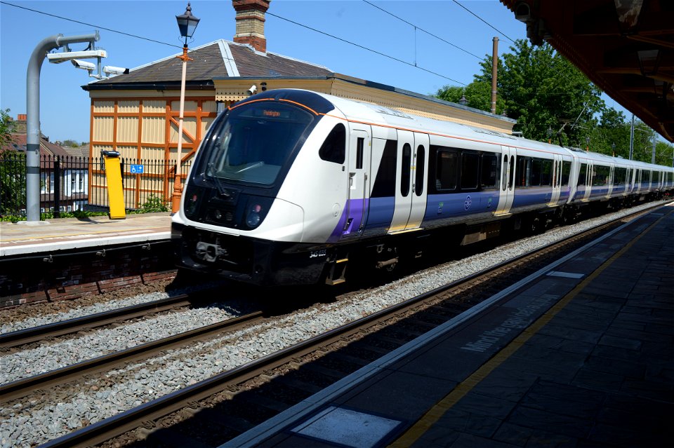 Class 345 train at Hanwell station bound for London Paddington. photo