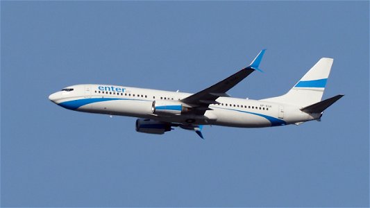 Boeing 737-8Q8 SP-ESK Enter Air from Pristina (5200 ft.)