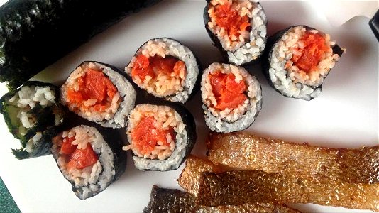 Kenai sockeye salmon sushi