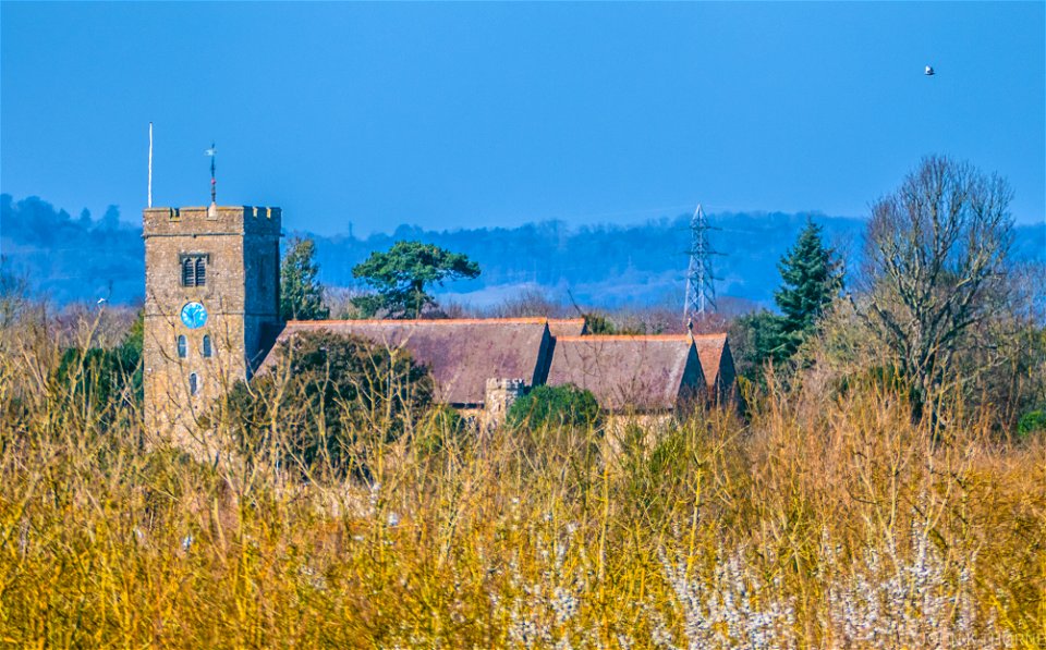 Aylesford Church viewed from M20 J5