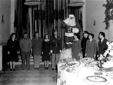 SC 329753 - Xmas at the American Red Cross club in Palermo, Sicily. 25 December, 1943. photo