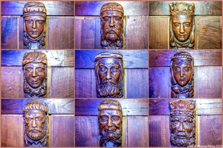 Carved Wooden Faces. All Saints Church Maidstone